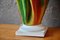 Lámpara de mesa drapeada multicolor, años 80, Imagen 10
