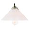 French White Mat Opaline Glass Brass Pendant Lights 3