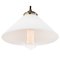 French White Mat Opaline Glass Brass Pendant Lights, Image 2