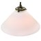 French White Mat Opaline Glass Brass Pendant Lights, Image 1