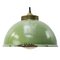 Vintage Brass and Enamel Pendant Light with Frosted Glass, Image 1