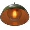 Vintage Brass and Enamel Pendant Light with Frosted Glass, Image 4