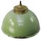 Vintage Brass and Enamel Pendant Light with Frosted Glass 3