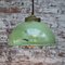 Vintage Brass and Enamel Pendant Light with Frosted Glass 5