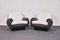 Mid-Century Italian Leather and Fabric Lounge Chairs, 1940s, Set of 2 1