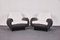 Mid-Century Italian Leather and Fabric Lounge Chairs, 1940s, Set of 2, Image 1