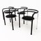 Dark Horse Chairs in Chrome and Black Leather by Rud Thygesen and Johnny Sorensen for Botium, 1980s, Set of 4 1