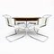 Mid-Century Dining Set with Mies Van Der Rohe Mr10 Leather Chairs attributed to Merrow Associates, 1970s, Set of 5 3