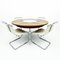 Set da pranzo Mid-Century con sedie Mies Van Der Rohe Mr10 in pelle attribuite a Merrow Associates, anni '70, set di 5, Immagine 1