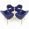 Vintage Chefsessel aus Original Knoll Blue Stoff mit Gestell aus Eiche von Eero Saarinen für Knoll Inc. / Knoll International, 1990er, 4er Set 3
