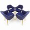 Vintage Executive Armchairs in the Original Knoll Blue Fabric with an Oak Frame Base by Eero Saarinen for Knoll Inc. / Knoll International, 1990s, Set of 4 3