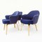 Vintage Executive Armchairs in the Original Knoll Blue Fabric with an Oak Frame Base by Eero Saarinen for Knoll Inc. / Knoll International, 1990s, Set of 4 2