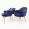 Vintage Executive Armchairs in the Original Knoll Blue Fabric with an Oak Frame Base by Eero Saarinen for Knoll Inc. / Knoll International, 1990s, Set of 4, Image 2