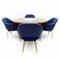 Fauteuils de Direction Vintage en Tissu Knoll Blue d'Origine avec une Structure en Chêne par Eero Saarinen pour Knoll Inc. / Knoll International, 1990s, Set de 4 11