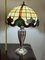 Tiffany Model Lamp in Silver, Root Wood & Cathedral Glass, Italy, 1989 8