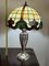 Tiffany Model Lamp in Silver, Root Wood & Cathedral Glass, Italy, 1989, Image 8