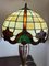 Tiffany Model Lamp in Silver, Root Wood & Cathedral Glass, Italy, 1989, Image 7