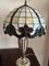 Tiffany Model Lamp in Silver, Root Wood & Cathedral Glass, Italy, 1989 2