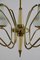Mid-Century Italian Six Lights Gold and Ivory Chandelier attributed to Stilnovo, 1960s, Image 10