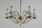 Mid-Century Italian Six Lights Gold and Ivory Chandelier attributed to Stilnovo, 1960s 16