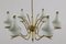 Mid-Century Italian Six Lights Gold and Ivory Chandelier attributed to Stilnovo, 1960s, Image 15