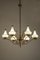 Mid-Century Italian Six Lights Gold and Ivory Chandelier attributed to Stilnovo, 1960s 5