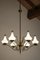 Mid-Century Italian Six Lights Gold and Ivory Chandelier attributed to Stilnovo, 1960s 7