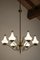 Mid-Century Italian Six Lights Gold and Ivory Chandelier attributed to Stilnovo, 1960s, Image 7