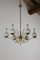 Mid-Century Italian Six Lights Gold and Ivory Chandelier attributed to Stilnovo, 1960s 11
