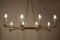 Mid-Century Italian Gold and Ivory Color Eight Lights Chandelier, 1950s 10