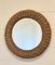 Round Mirror in Wicker, 1980s, Image 1