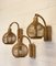 Wall Lamps in Wicker and Bamboo, 1970s, Set of 3, Image 1