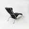 Postmodern Black Leather Lounge Chair, 1990s 5