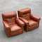 Italian Poltrona Frau Chairs in Leather, 1970s, Set of 2 1