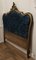 French Upholstered Headboard Deeply Buttoned in Teal Velvet 3