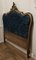 French Upholstered Headboard Deeply Buttoned in Teal Velvet, Image 3