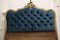 French Upholstered Headboard Deeply Buttoned in Teal Velvet 6