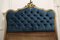 French Upholstered Headboard Deeply Buttoned in Teal Velvet, Image 6