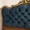French Upholstered Headboard Deeply Buttoned in Teal Velvet 4
