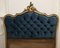 French Upholstered Headboard Deeply Buttoned in Teal Velvet 5