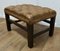 Deeply Buttoned Chesterfield Tan Leather Library Stool 1