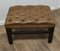Deeply Buttoned Chesterfield Tan Leather Library Stool 4