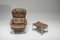 Swedish Lounge Chair and Ottoman in Chrome and Brown Leather by Scapa Rydaholm, 1960s, Set of 2 7