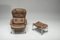 Swedish Lounge Chair and Ottoman in Chrome and Brown Leather by Scapa Rydaholm, 1960s, Set of 2, Image 7