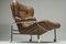 Swedish Lounge Chair and Ottoman in Chrome and Brown Leather by Scapa Rydaholm, 1960s, Set of 2 13