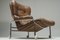 Swedish Lounge Chair and Ottoman in Chrome and Brown Leather by Scapa Rydaholm, 1960s, Set of 2, Image 13