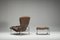 Swedish Lounge Chair and Ottoman in Chrome and Brown Leather by Scapa Rydaholm, 1960s, Set of 2 17