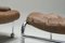 Swedish Lounge Chair and Ottoman in Chrome and Brown Leather by Scapa Rydaholm, 1960s, Set of 2 11