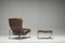 Swedish Lounge Chair and Ottoman in Chrome and Brown Leather by Scapa Rydaholm, 1960s, Set of 2 14