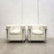 Early White Lc2 Club Chairs by Le Corbusier for Cassina, No 550 & 743, Set of 2 1